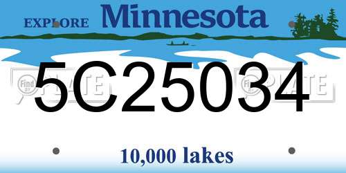 5C25034 Minnesota License Plate