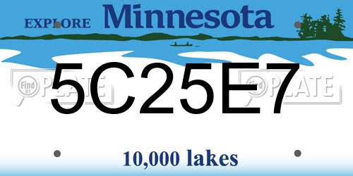 5C25E7 Minnesota License Plate