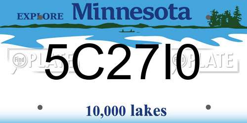 5C27I0 Minnesota License Plate