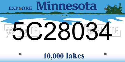 5C28034 Minnesota License Plate