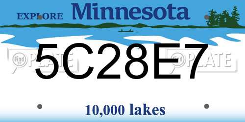 5C28E7 Minnesota License Plate