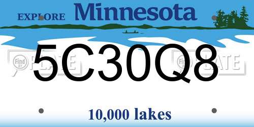 5C30Q8 Minnesota License Plate