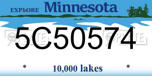 5C50574 Minnesota License Plate