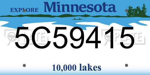 5C59415 Minnesota License Plate