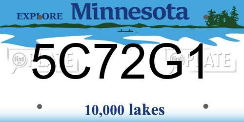 5C72G1 Minnesota License Plate