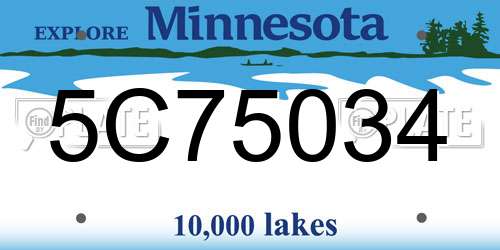 5C75034 Minnesota License Plate