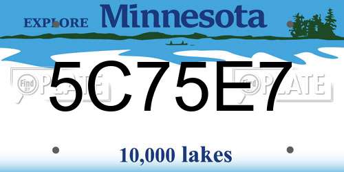 5C75E7 Minnesota License Plate