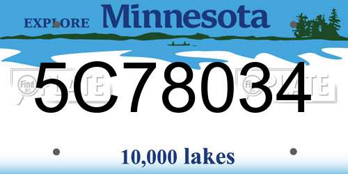 5C78034 Minnesota License Plate