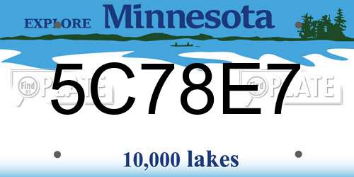 5C78E7 Minnesota License Plate