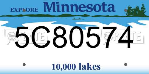 5C80574 Minnesota License Plate