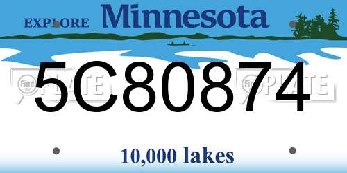 5C80874 Minnesota License Plate