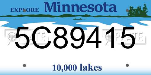 5C89415 Minnesota License Plate
