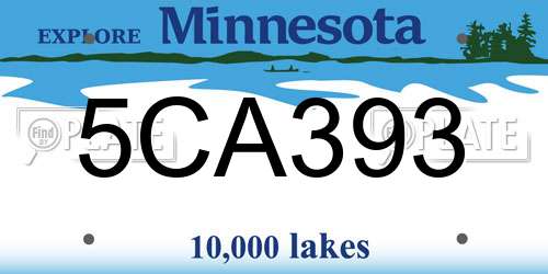 5CA393 Minnesota License Plate