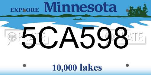 5CA598 Minnesota License Plate