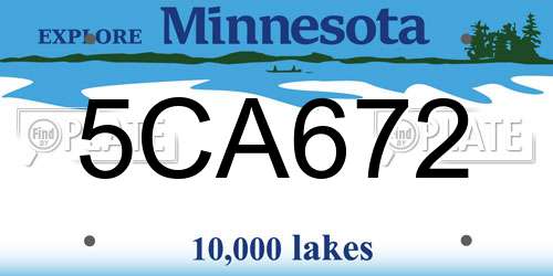 5CA672 Minnesota License Plate
