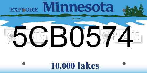 5CB0574 Minnesota License Plate