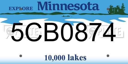5CB0874 Minnesota License Plate