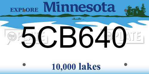 5CB640 Minnesota License Plate