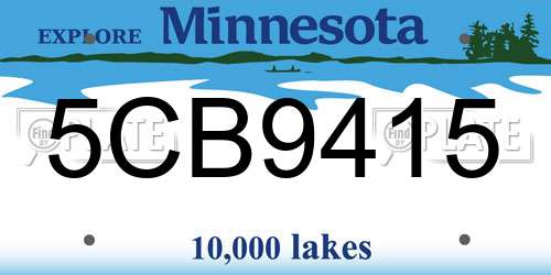 5CB9415 Minnesota License Plate