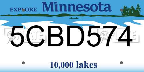 5CBD574 Minnesota License Plate