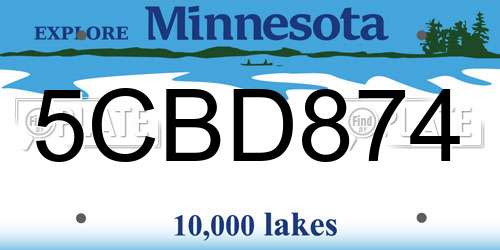 5CBD874 Minnesota License Plate