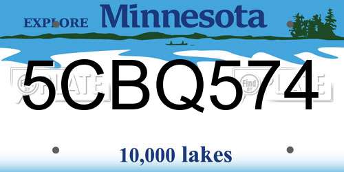 5CBQ574 Minnesota License Plate