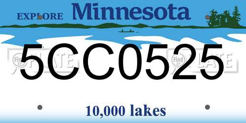 5CC0525 Minnesota License Plate