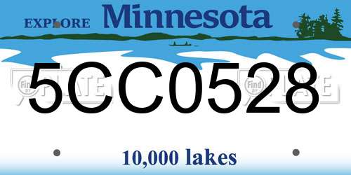 5CC0528 Minnesota License Plate