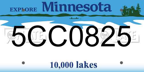 5CC0825 Minnesota License Plate
