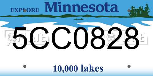 5CC0828 Minnesota License Plate