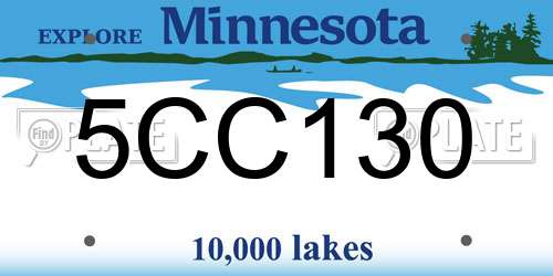5CC130 Minnesota License Plate