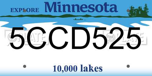 5CCD525 Minnesota License Plate