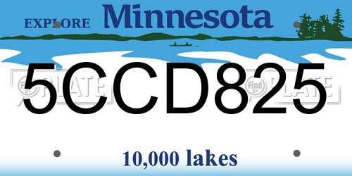 5CCD825 Minnesota License Plate