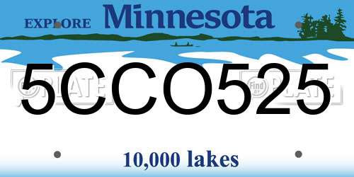 5CCO525 Minnesota License Plate