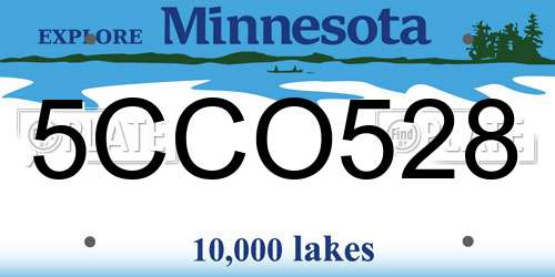 5CCO528 Minnesota License Plate
