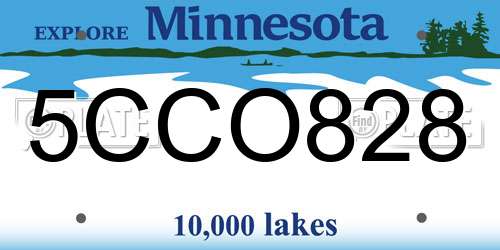 5CCO828 Minnesota License Plate
