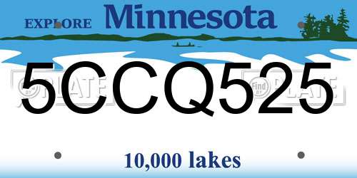 5CCQ525 Minnesota License Plate