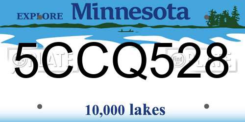 5CCQ528 Minnesota License Plate
