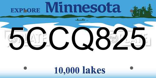 5CCQ825 Minnesota License Plate