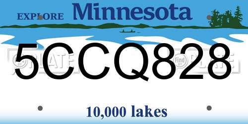 5CCQ828 Minnesota License Plate