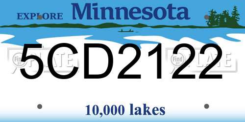 5CD2122 Minnesota License Plate