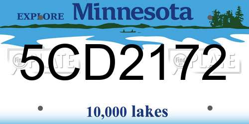 5CD2172 Minnesota License Plate