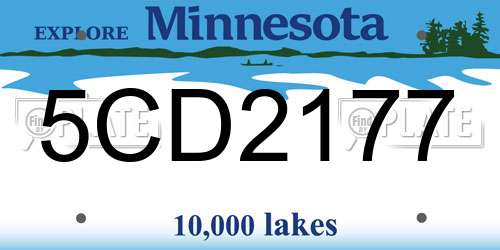 5CD2177 Minnesota License Plate
