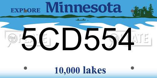 5CD554 Minnesota License Plate