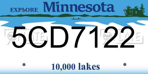 5CD7122 Minnesota License Plate