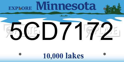 5CD7172 Minnesota License Plate