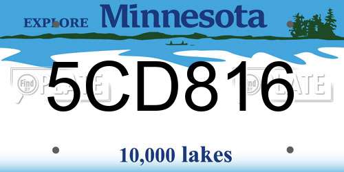 5CD816 Minnesota License Plate