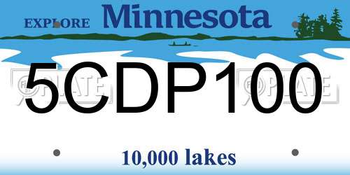 5CDP100 Minnesota License Plate