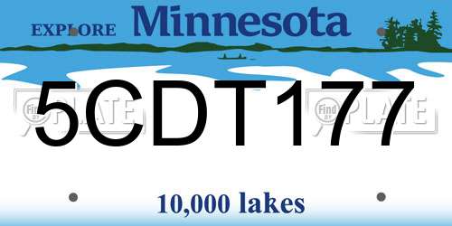 5CDT177 Minnesota License Plate