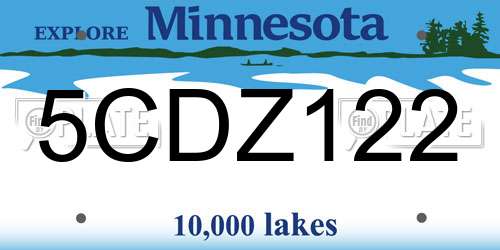 5CDZ122 Minnesota License Plate